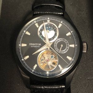 Heritor Automatic Barnes Leather-Band Watch